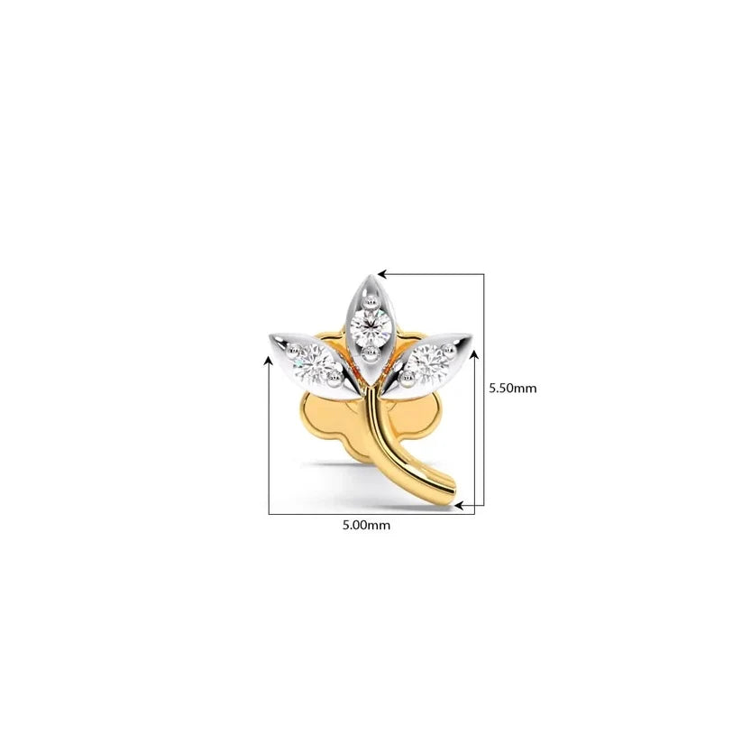 Celestial Leaf Diamond Nose Pin ✨
