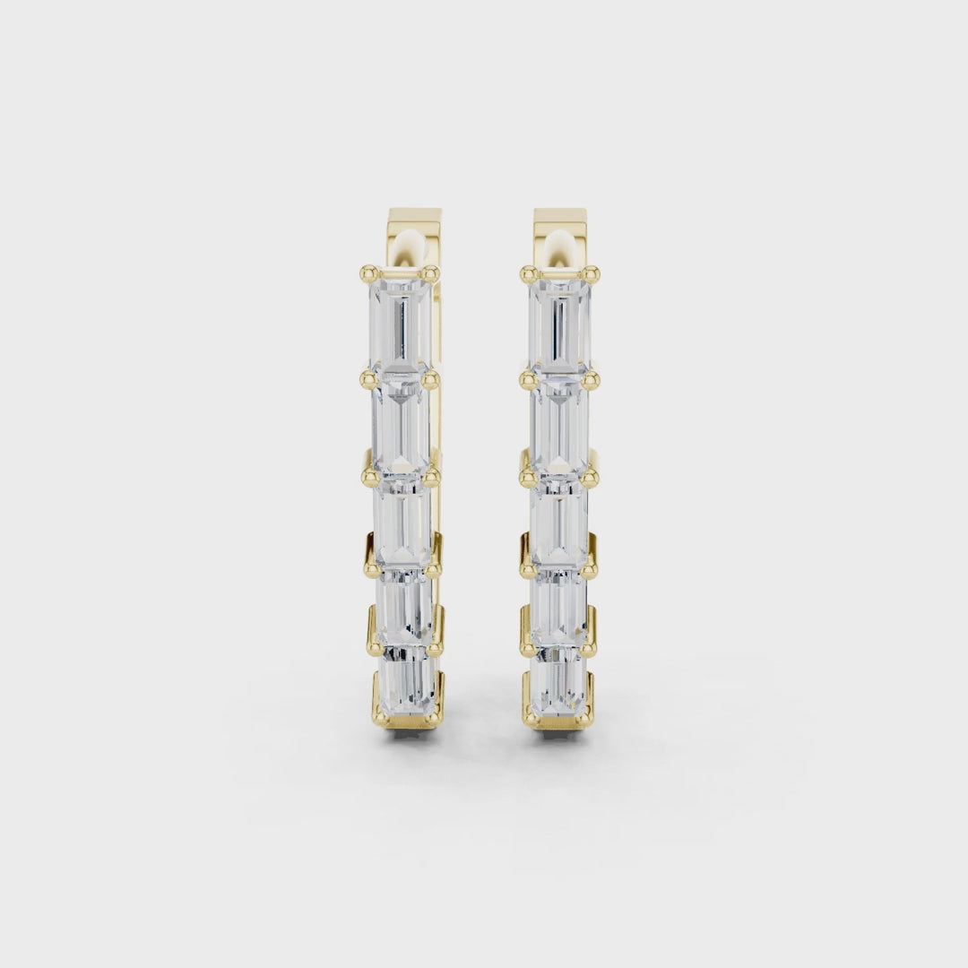 Essential Prism Emerald Diamond Hoop Earrings