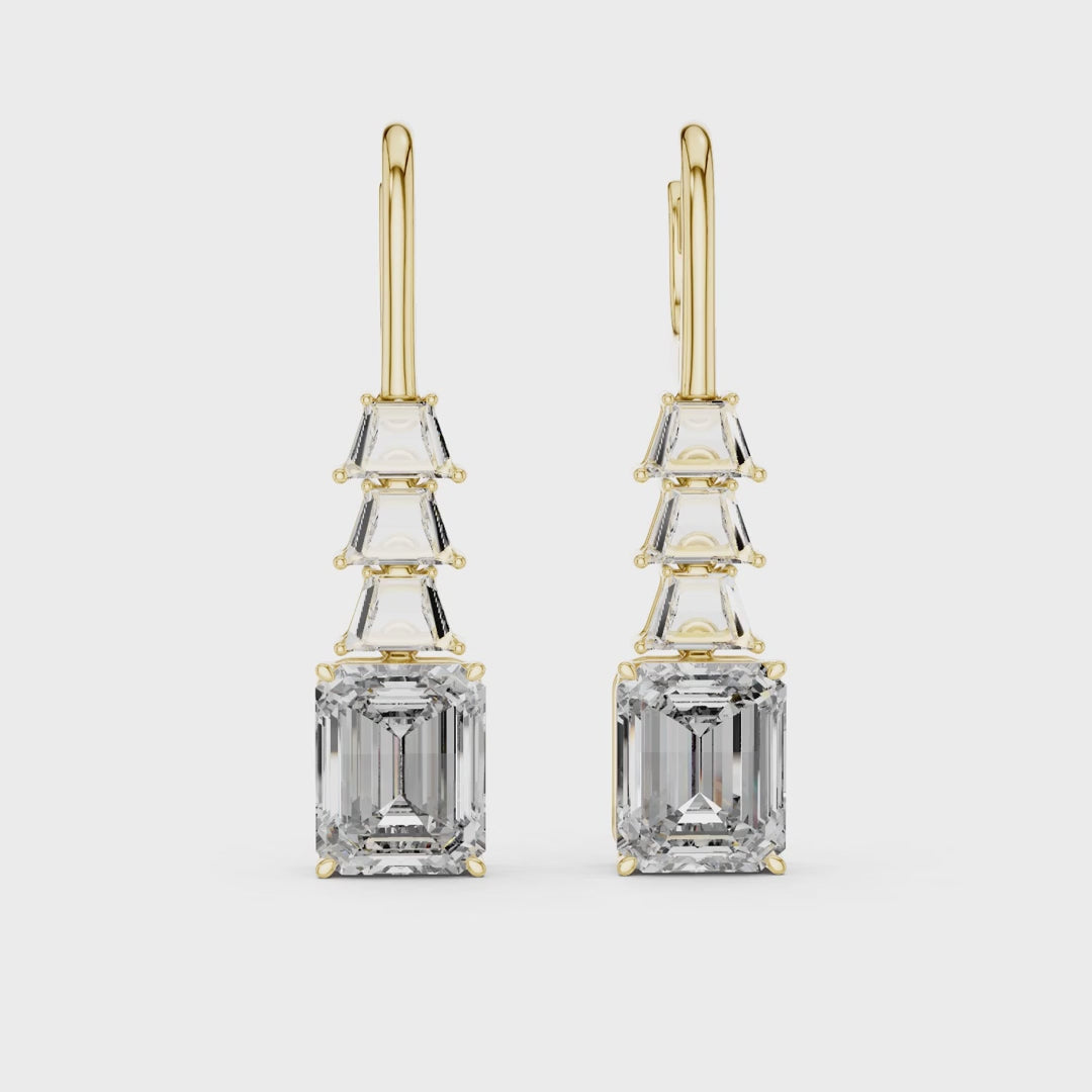 Celeste Emerald Diamond Drop Earrings