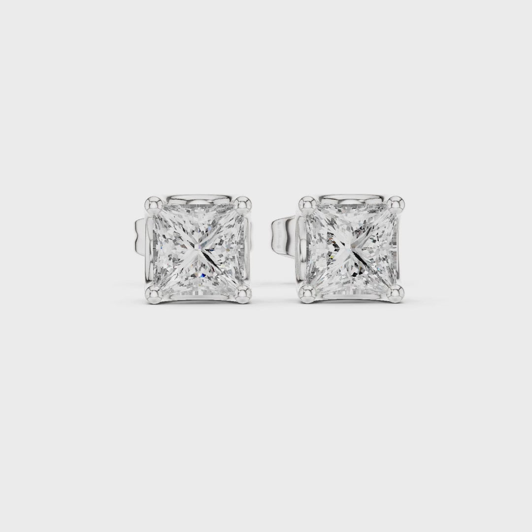 Eternal Facet Princess Diamond Earrings