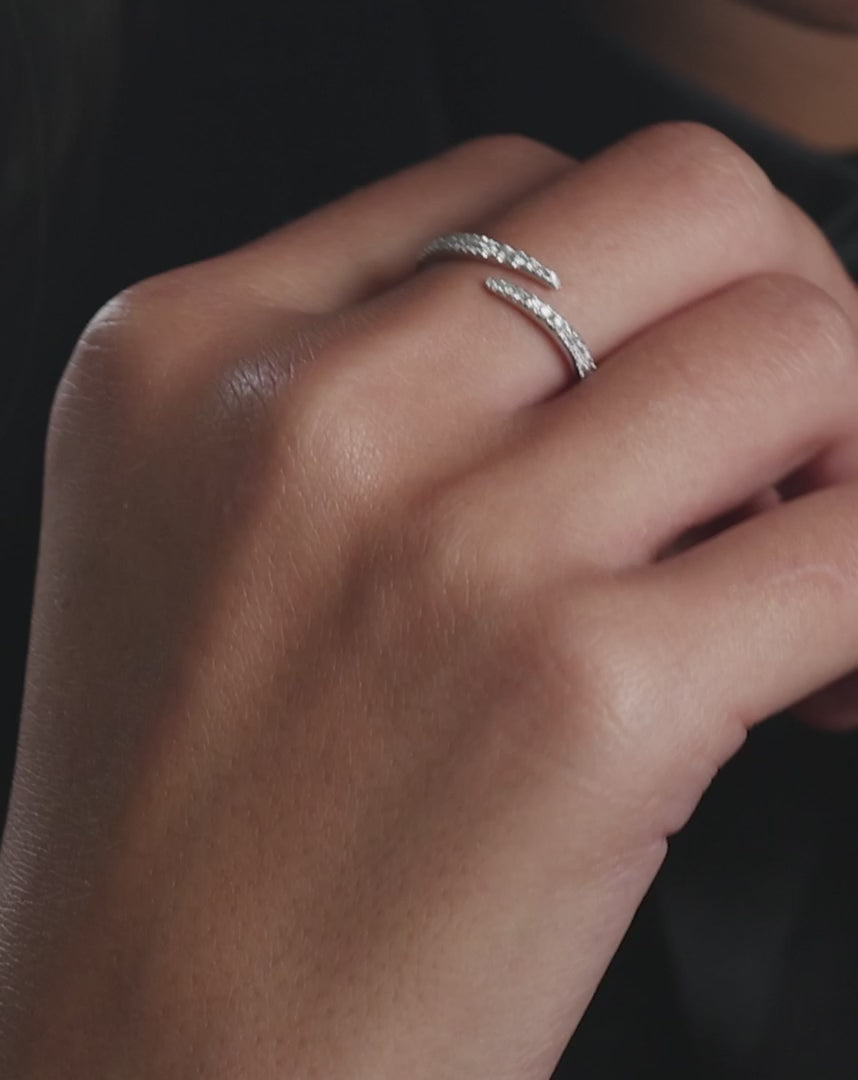 Open Diamond Wrap Ring