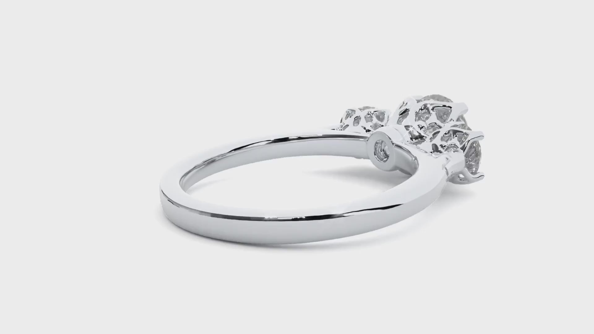 Round Brilliant Three Stone Diamond Engagement Ring | Solid Yellow Gold | Classic Trilogy Ring | Timeless Diamond Ring | Gift for Her