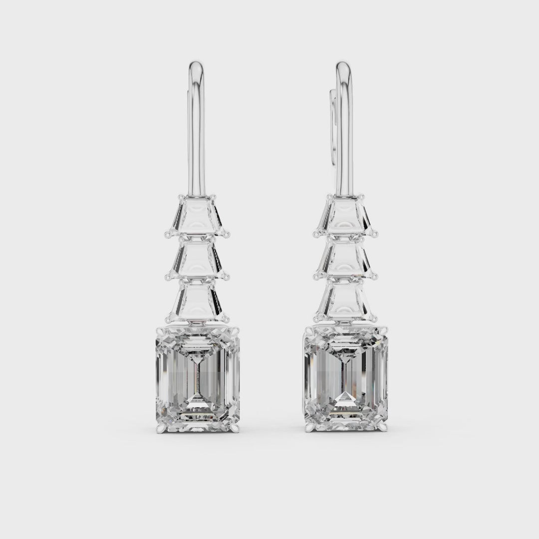 Celeste Emerald Diamond Drop Earrings