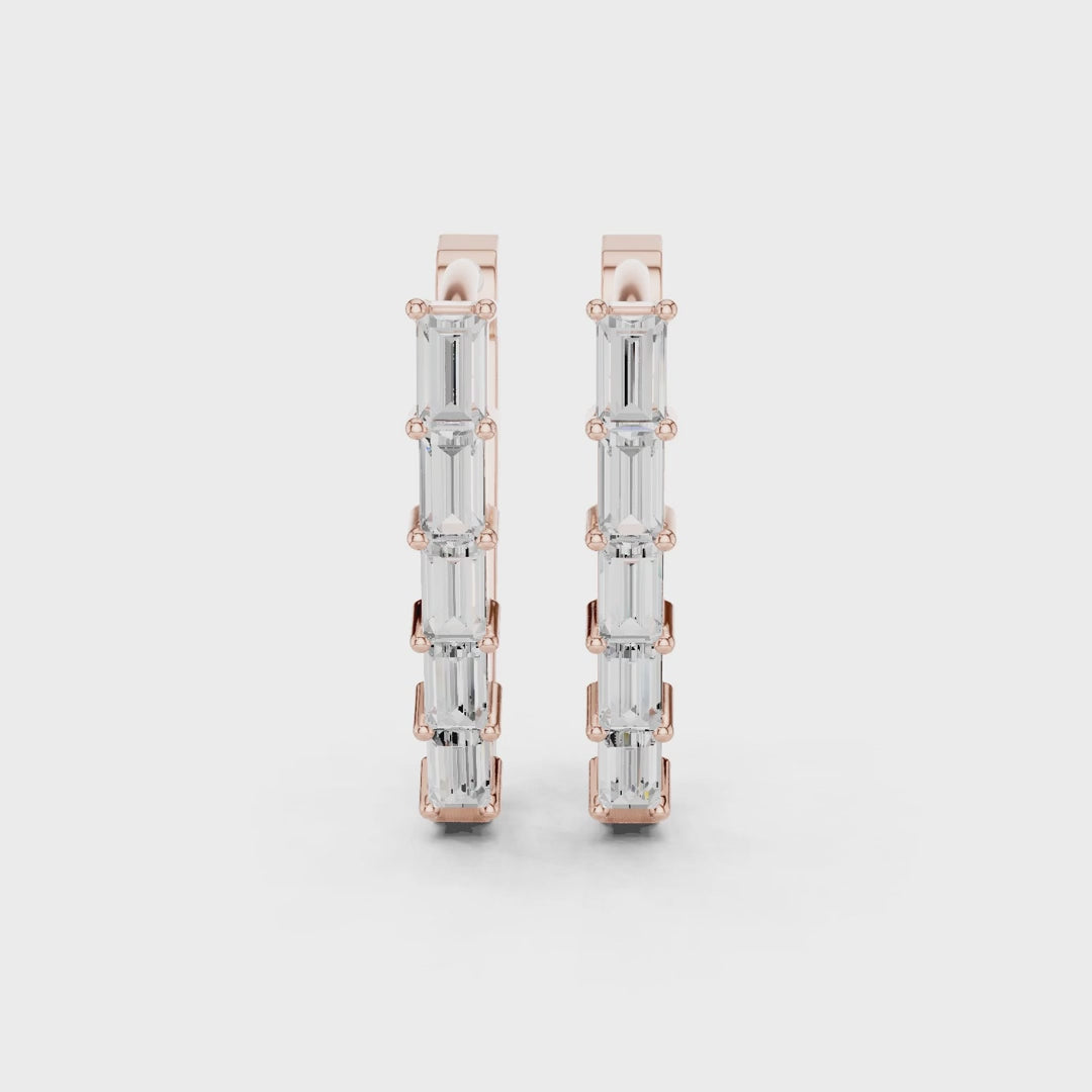 Essential Prism Emerald Diamond Hoop Earrings