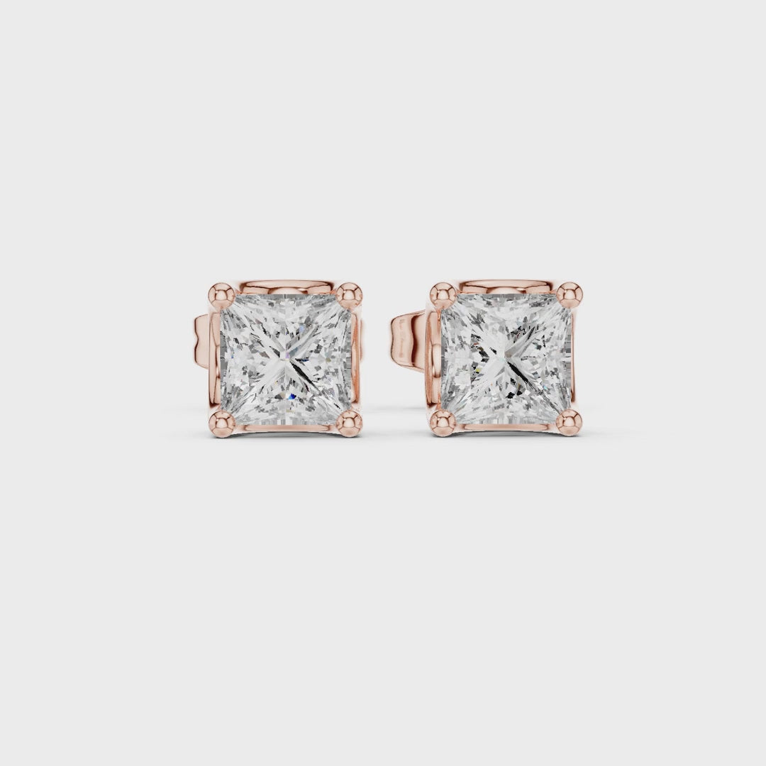 Eternal Facet Princess Diamond Earrings