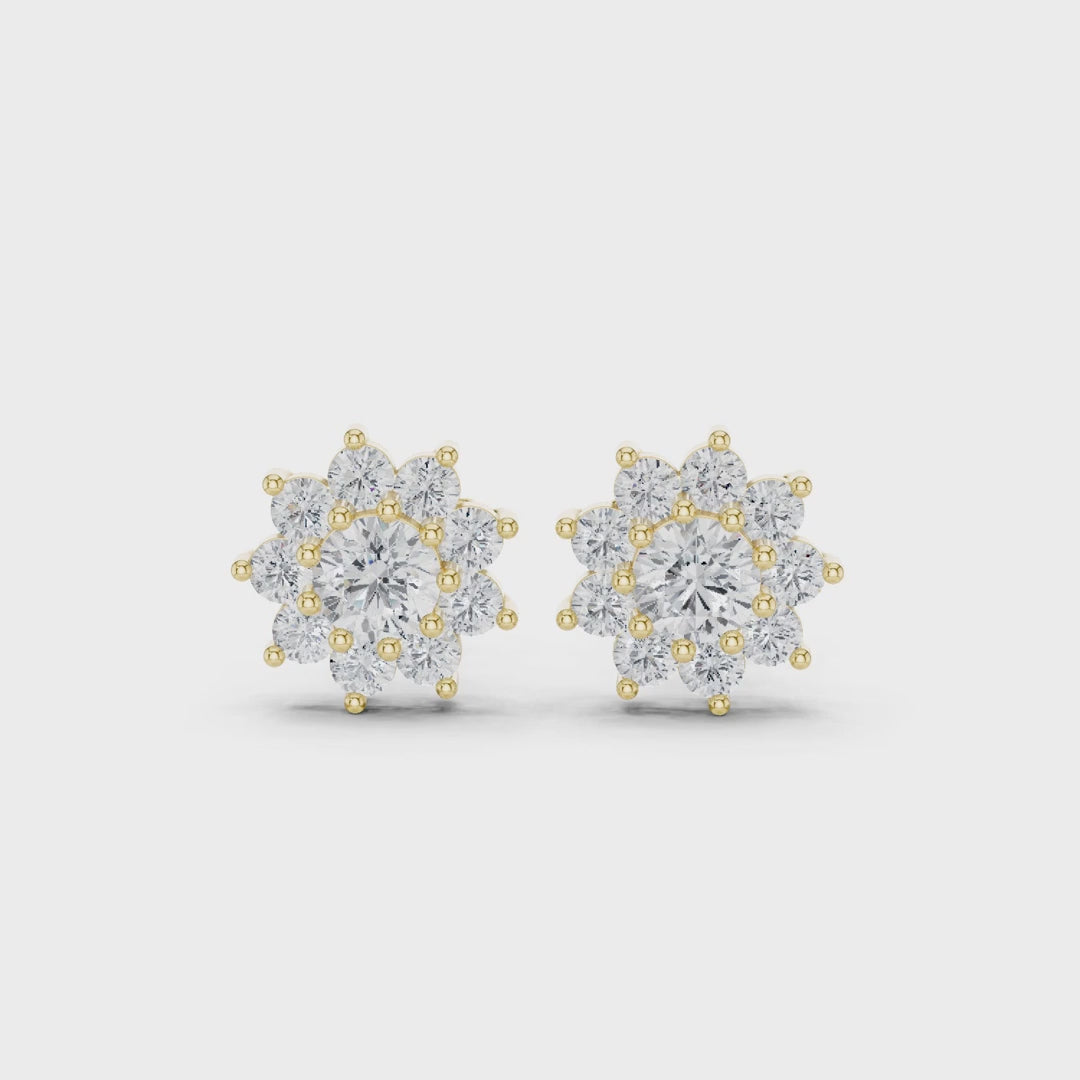 Vintage-Inspired Round Diamond Earrings