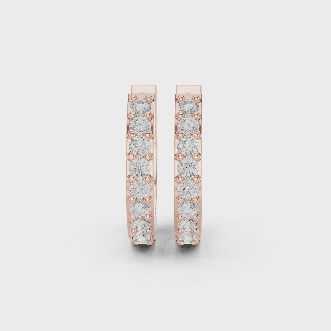 Whispering Light Round Diamond Hoop Earrings