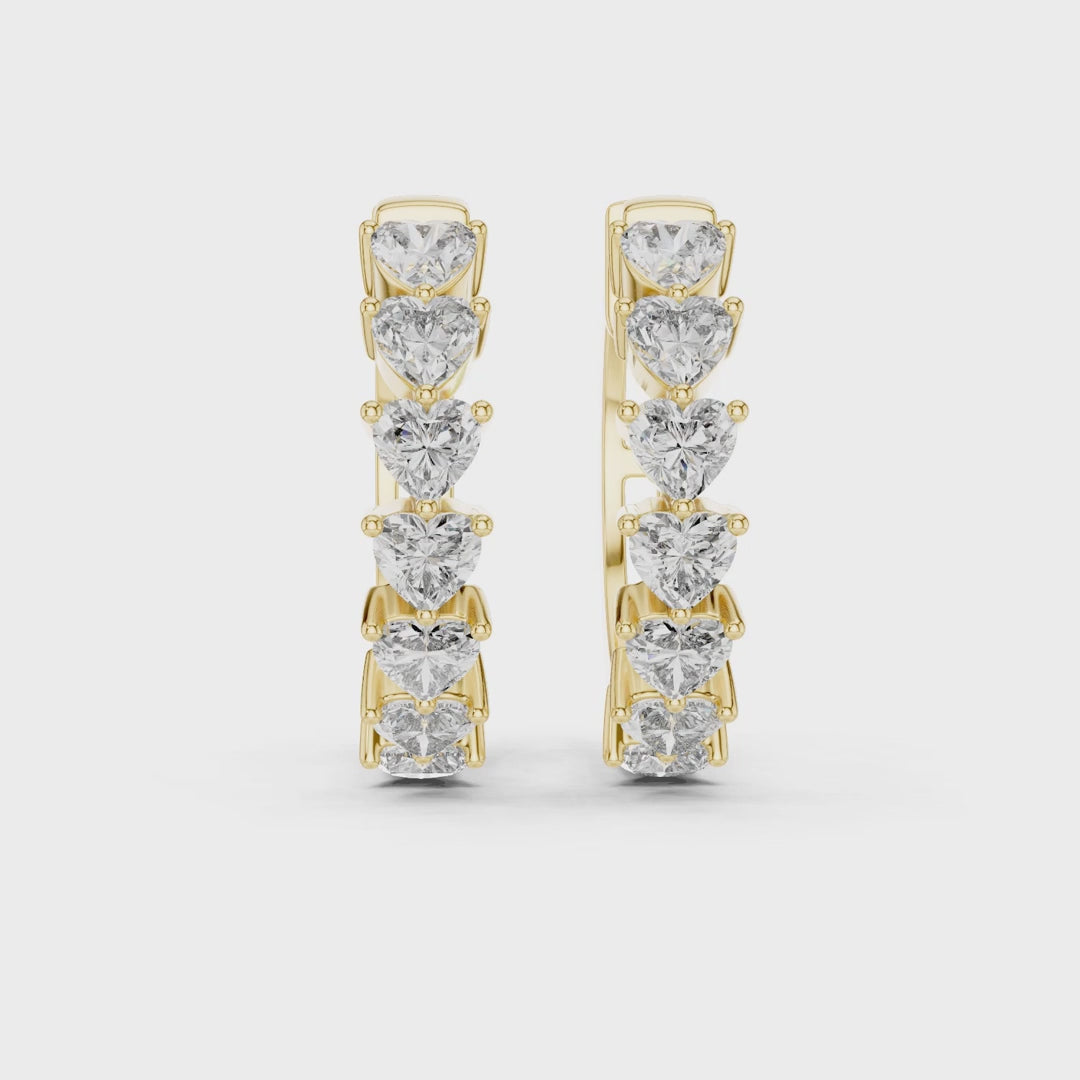 Endless Devotion Heart Diamond Huggie Hoop Earrings