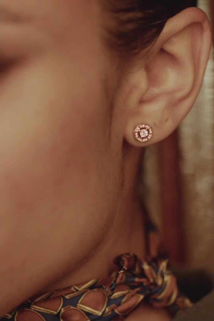 The Octavia Halo Diamond Stud Earrings