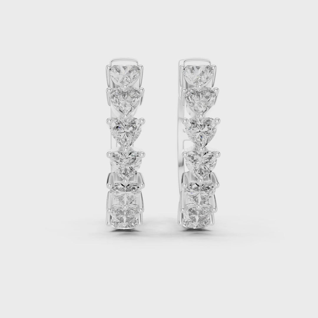 Endless Devotion Heart Diamond Huggie Hoop Earrings