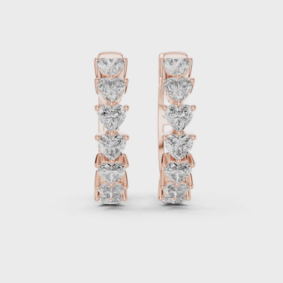 Endless Devotion Heart Diamond Huggie Hoop Earrings