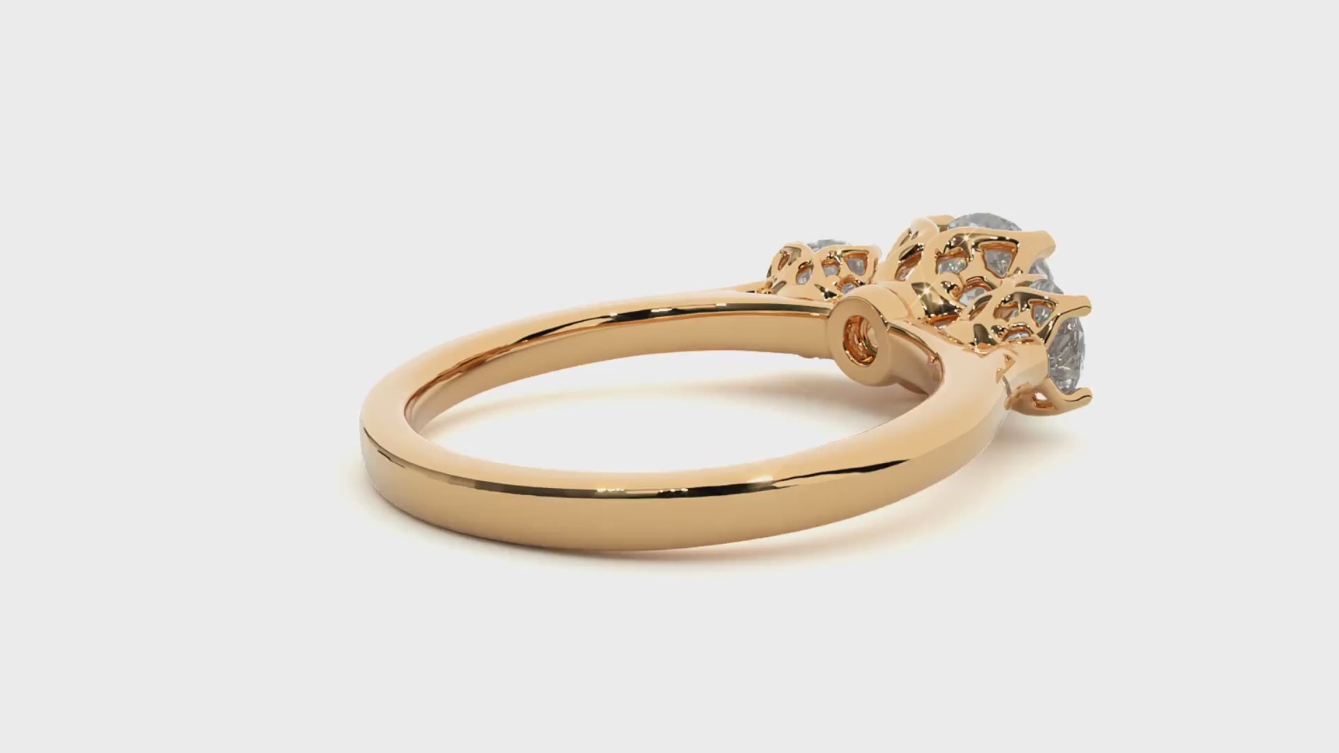 Round Brilliant Three Stone Diamond Engagement Ring | Solid Yellow Gold | Classic Trilogy Ring | Timeless Diamond Ring | Gift for Her