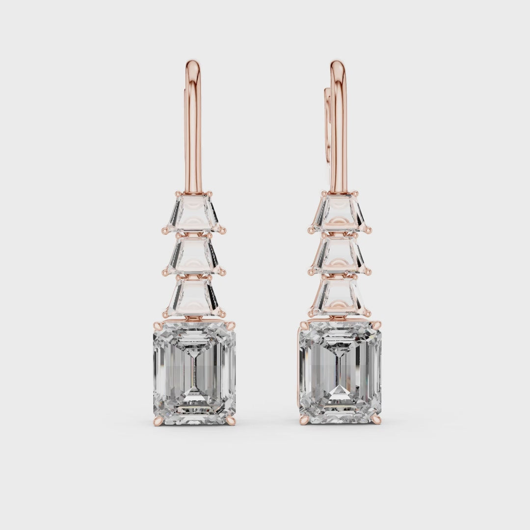 Celeste Emerald Diamond Drop Earrings