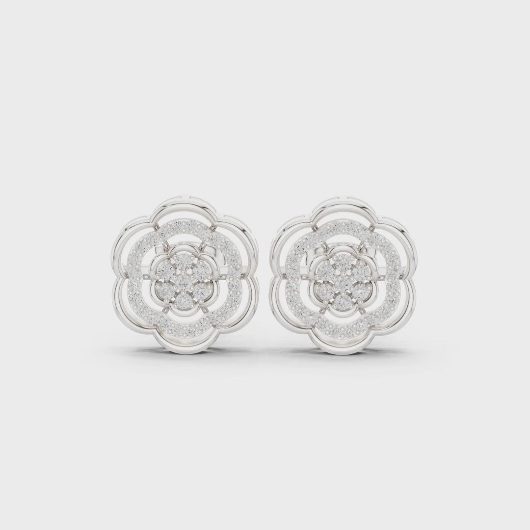 The Ethereal Flora Round Diamond Earrings
