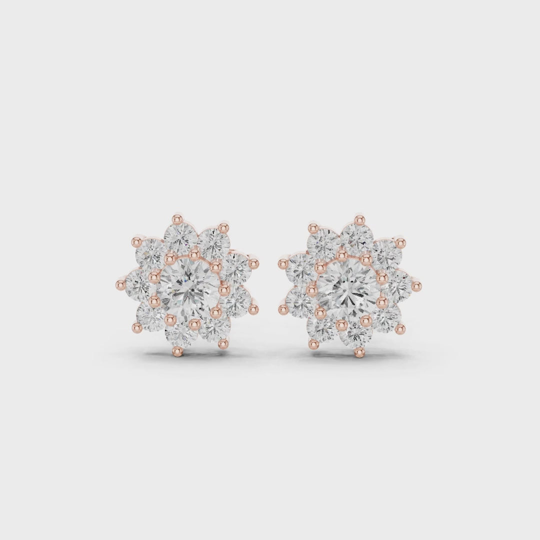 Vintage-Inspired Round Diamond Earrings