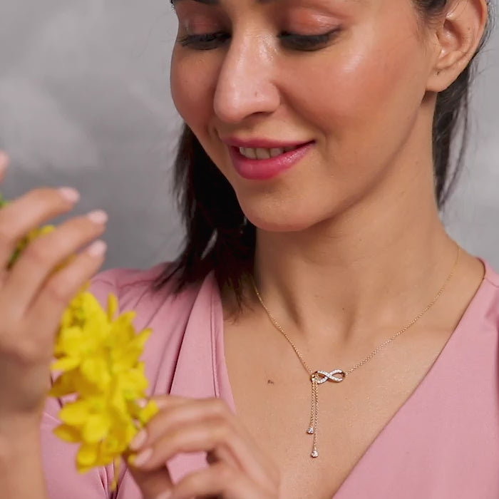 Infinity Lariat Diamond Necklace