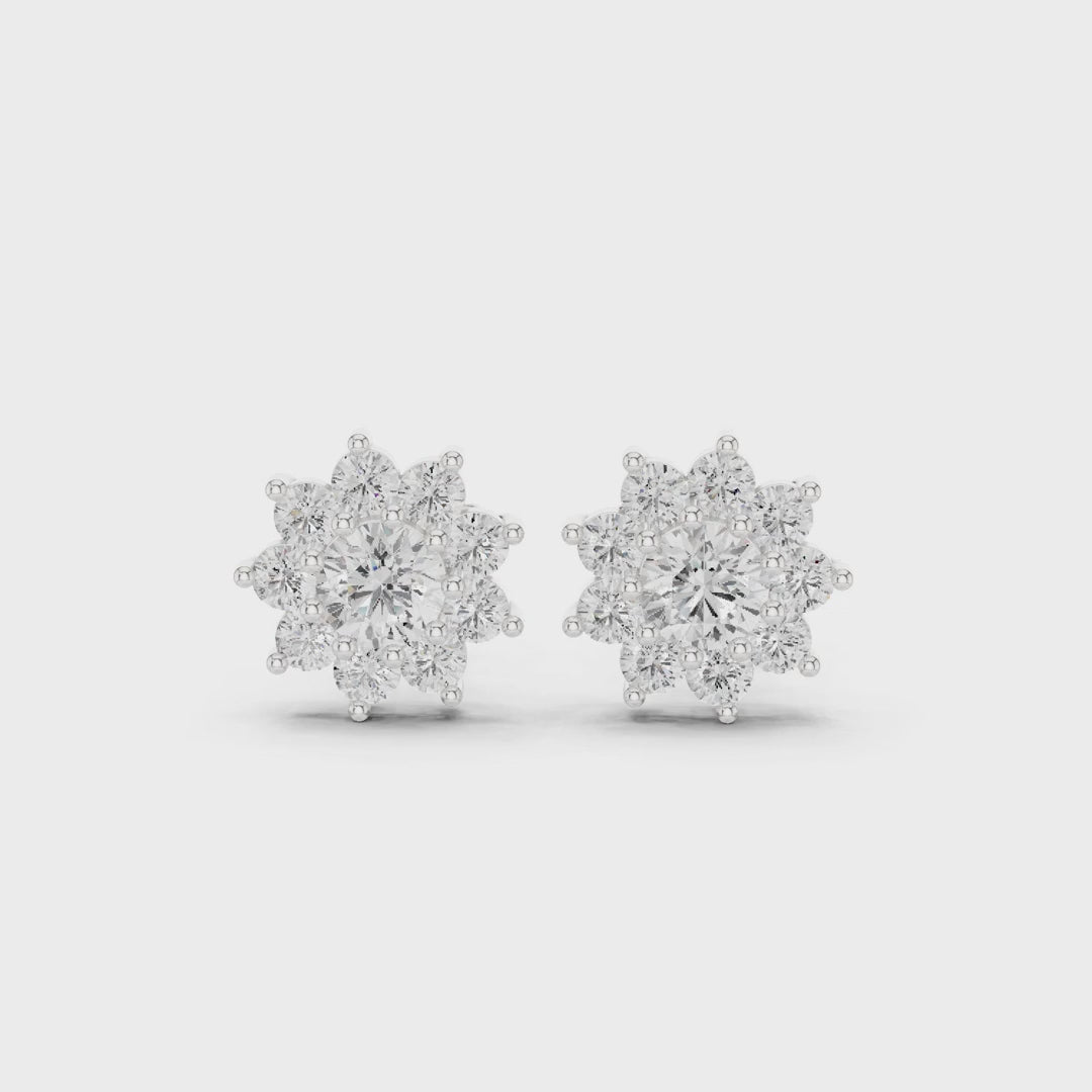 Vintage-Inspired Round Diamond Earrings