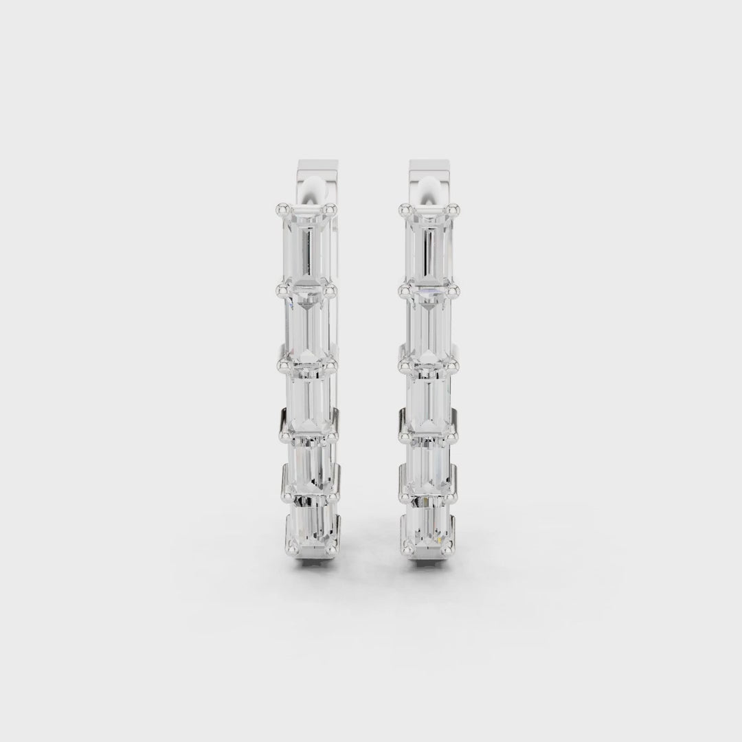 Essential Prism Emerald Diamond Hoop Earrings