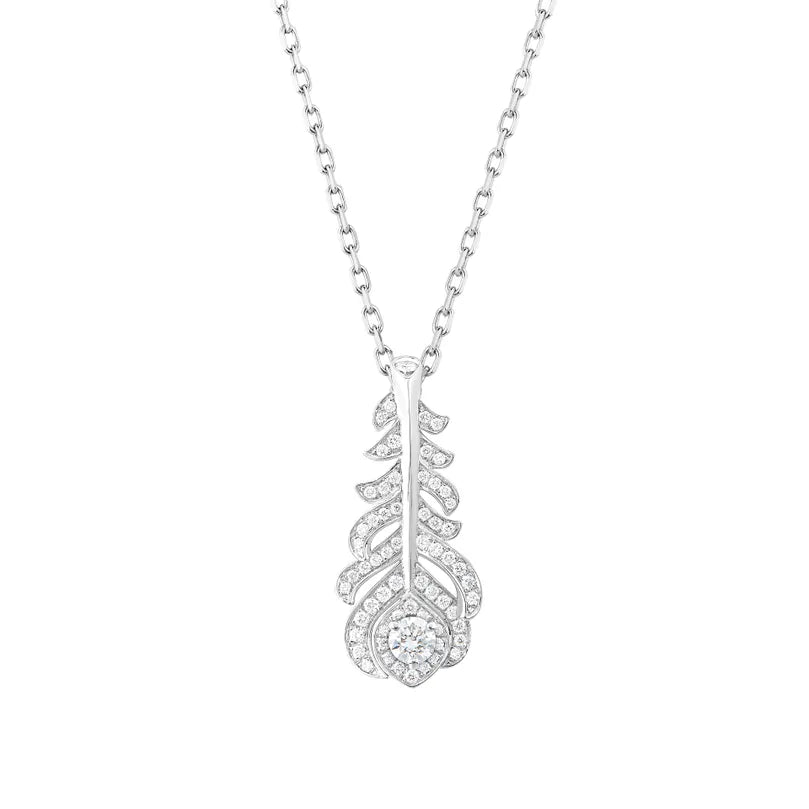 Étoile Feather Diamond Pendant Necklace