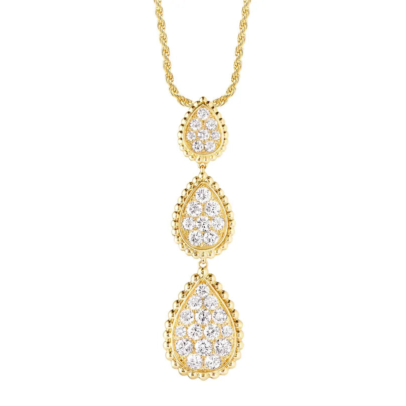 Celestia Triple Teardrop Diamond Necklace