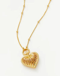 Ridge Heart Charm Pendant Necklace