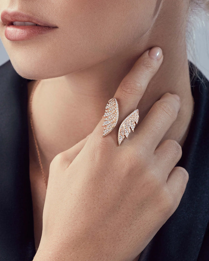Open Tail Feather Ring