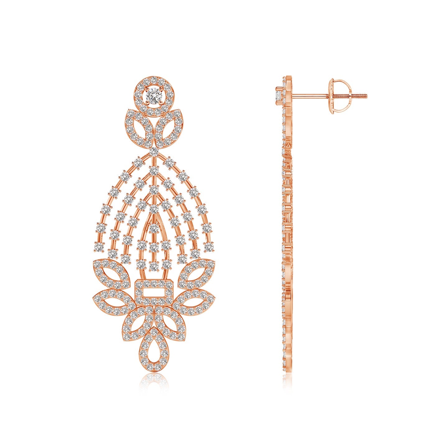Gleam Grid Natural Diamond Earrings