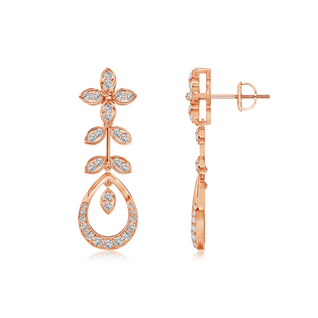 Natural Diamond Sparkling Dewdrop Earrings