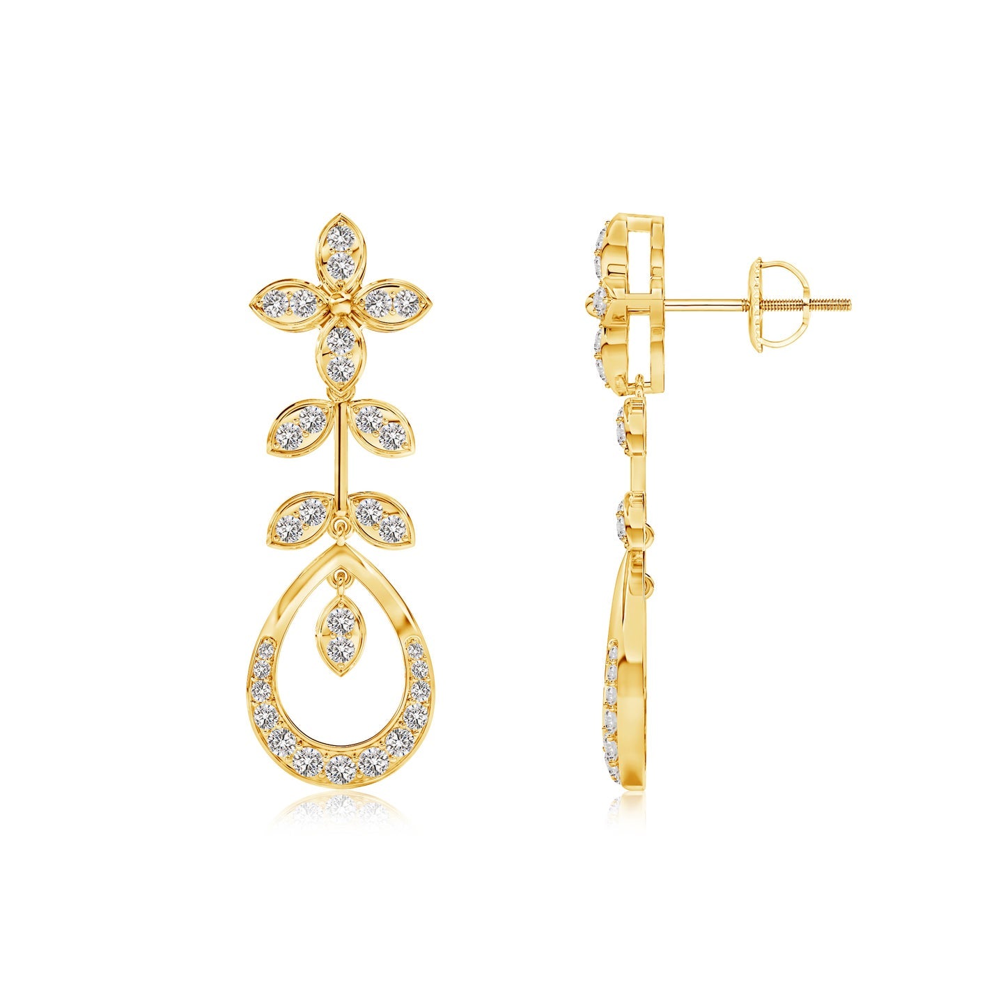Natural Diamond Sparkling Dewdrop Earrings