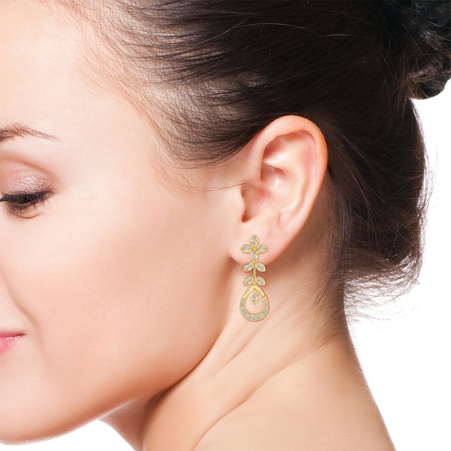Natural Diamond Sparkling Dewdrop Earrings