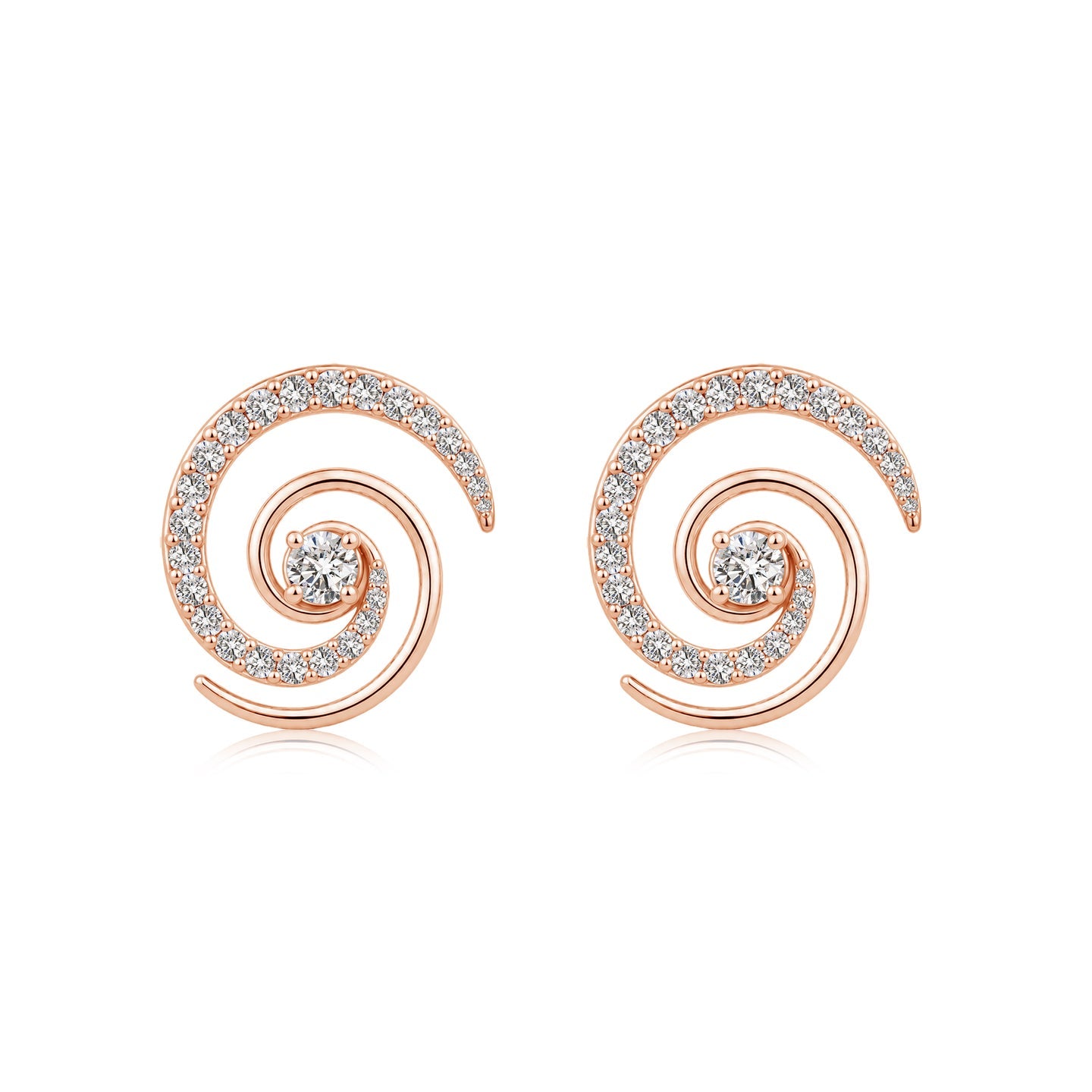 Kathak Spin Diamond Spiral Earrings