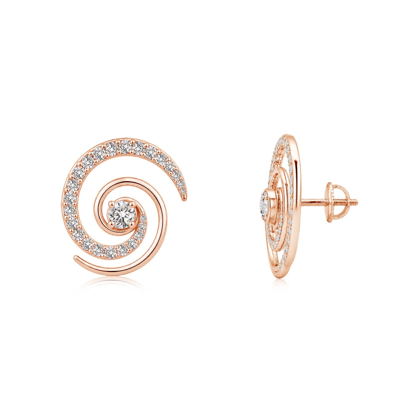 Kathak Spin Diamond Spiral Earrings