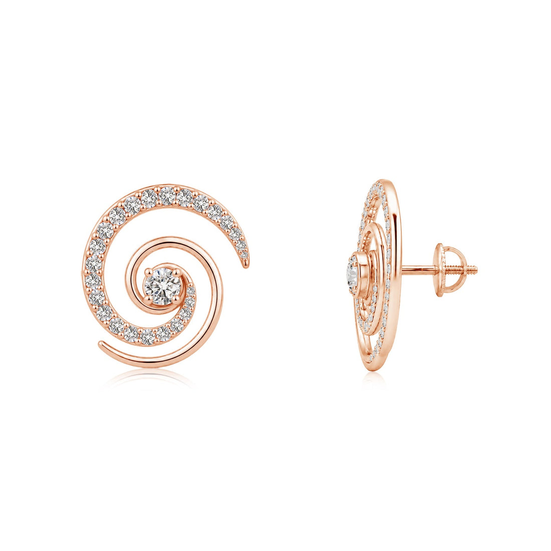 Kathak Spin Diamond Spiral Earrings