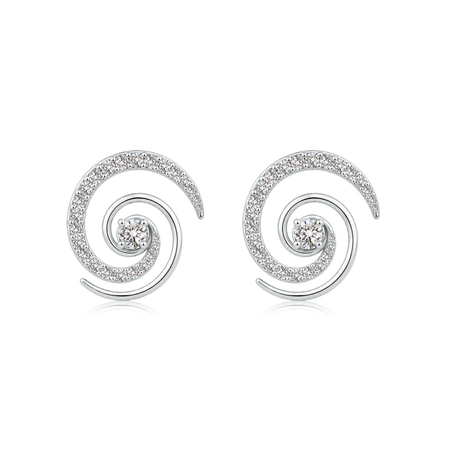 Kathak Spin Diamond Spiral Earrings
