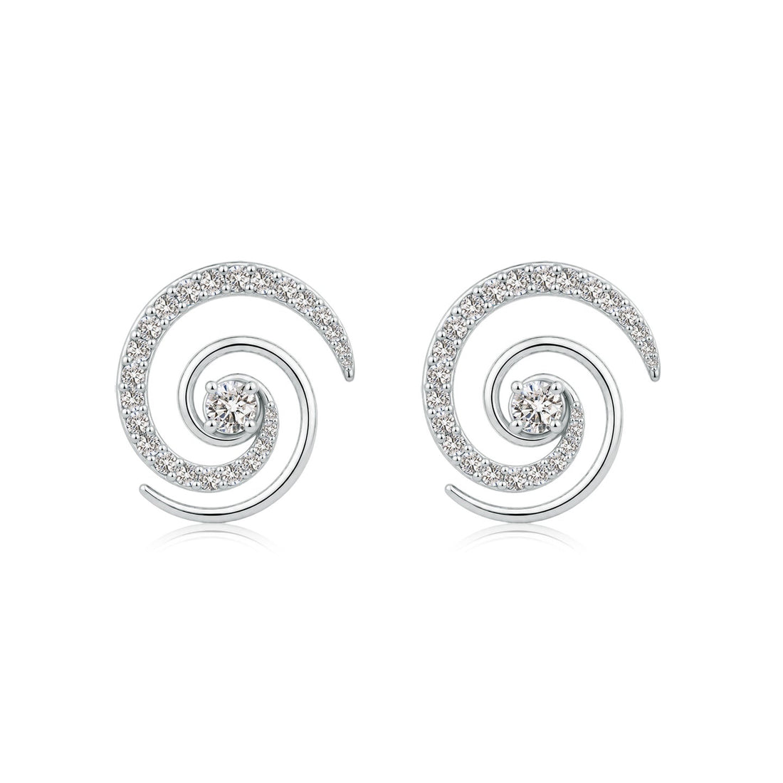 Kathak Spin Diamond Spiral Earrings
