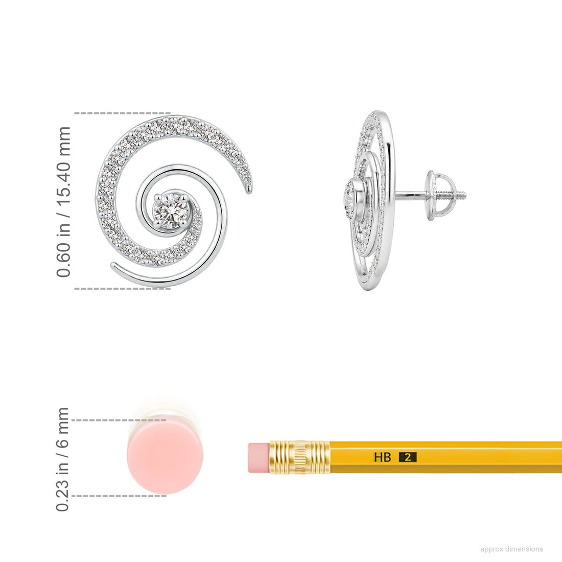 Kathak Spin Diamond Spiral Earrings