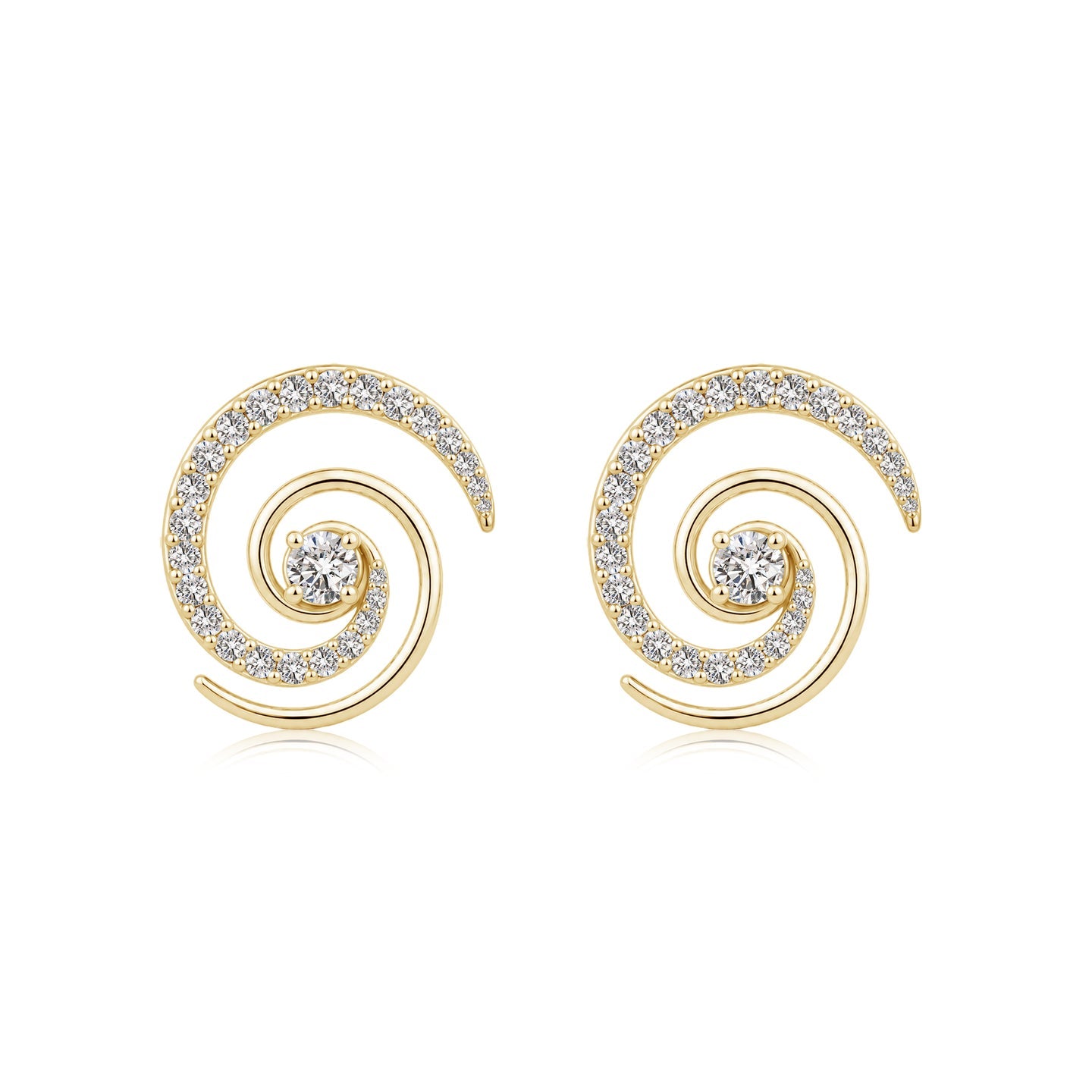 Kathak Spin Diamond Spiral Earrings