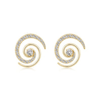 Kathak Spin Diamond Spiral Earrings