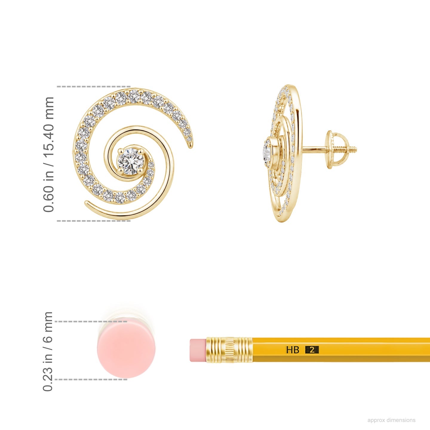 Kathak Spin Diamond Spiral Earrings