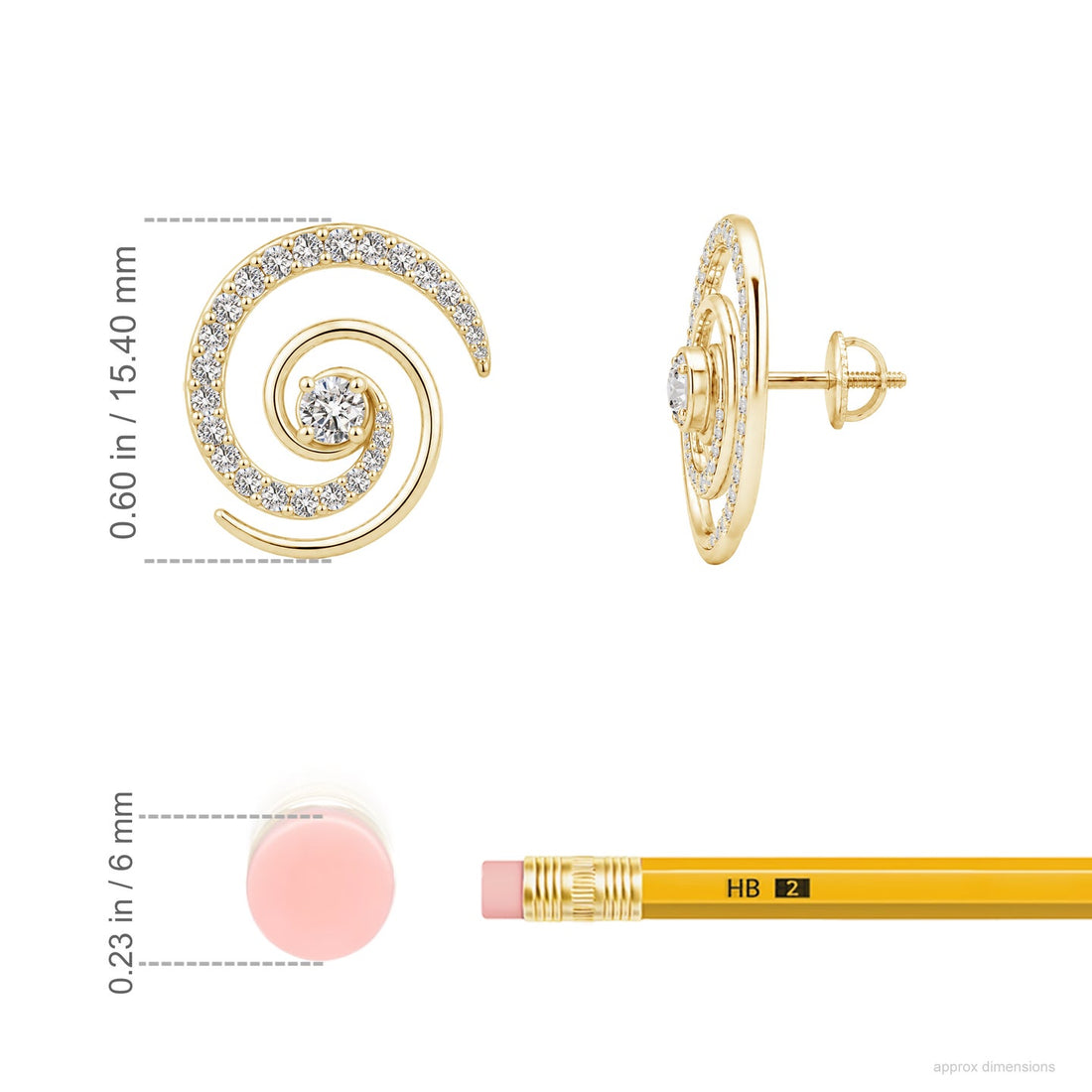 Kathak Spin Diamond Spiral Earrings