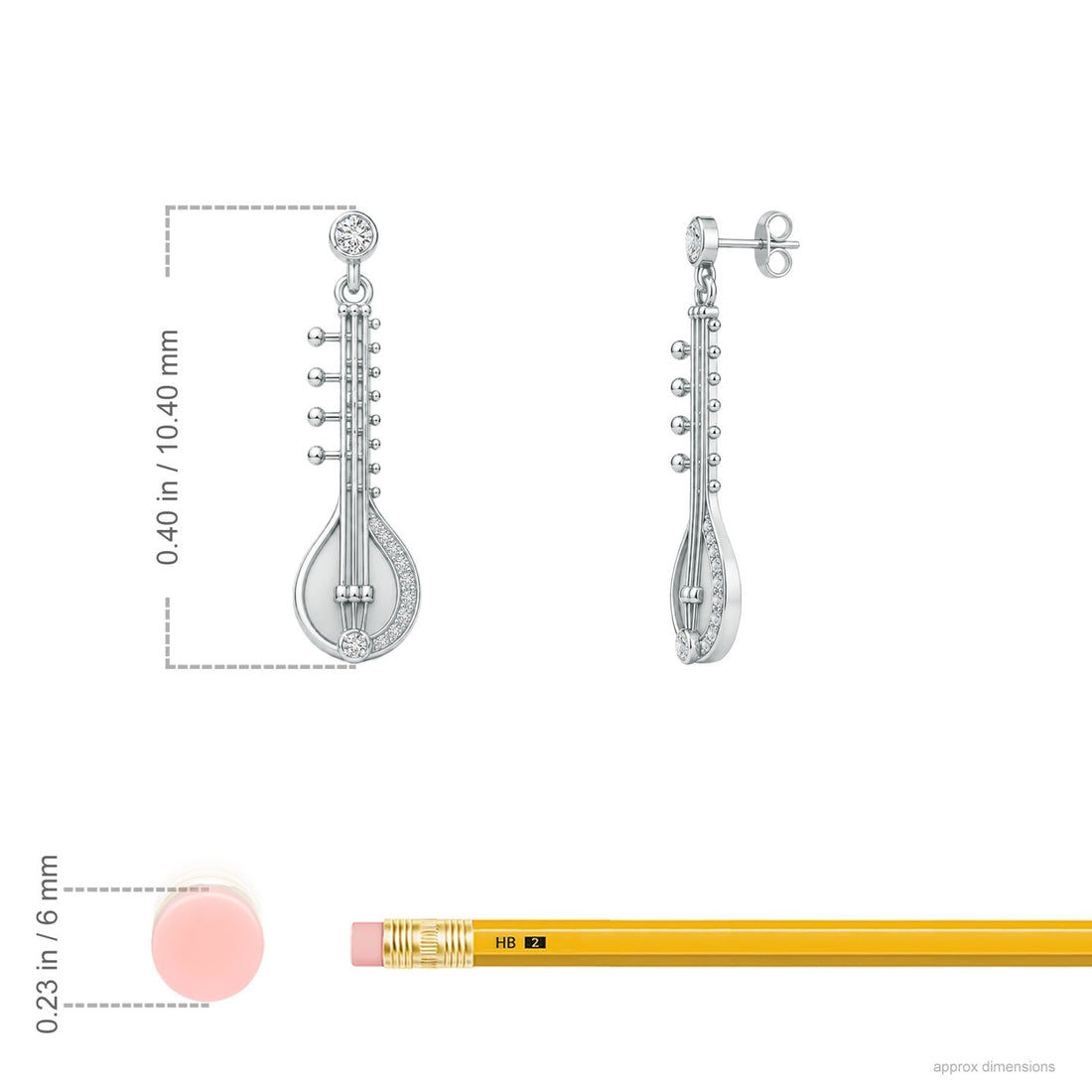 Taal Classical Sitar Diamond Earrings