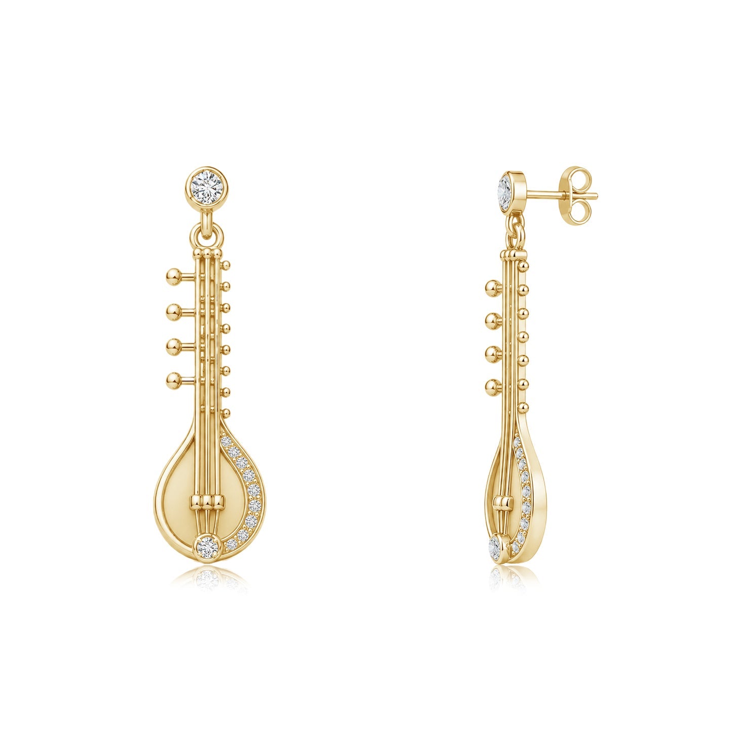 Taal Classical Sitar Diamond Earrings