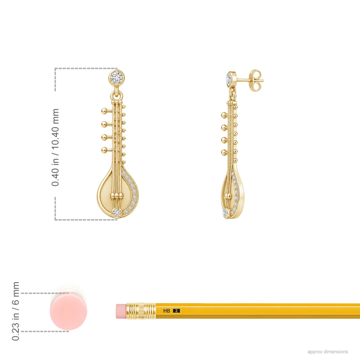 Taal Classical Sitar Diamond Earrings
