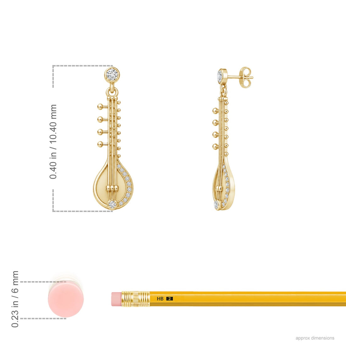 Taal Classical Sitar Diamond Earrings
