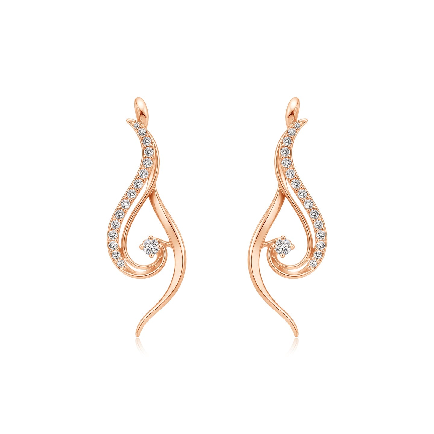 Air Flow Mohiniyattam Motif Diamond Earrings