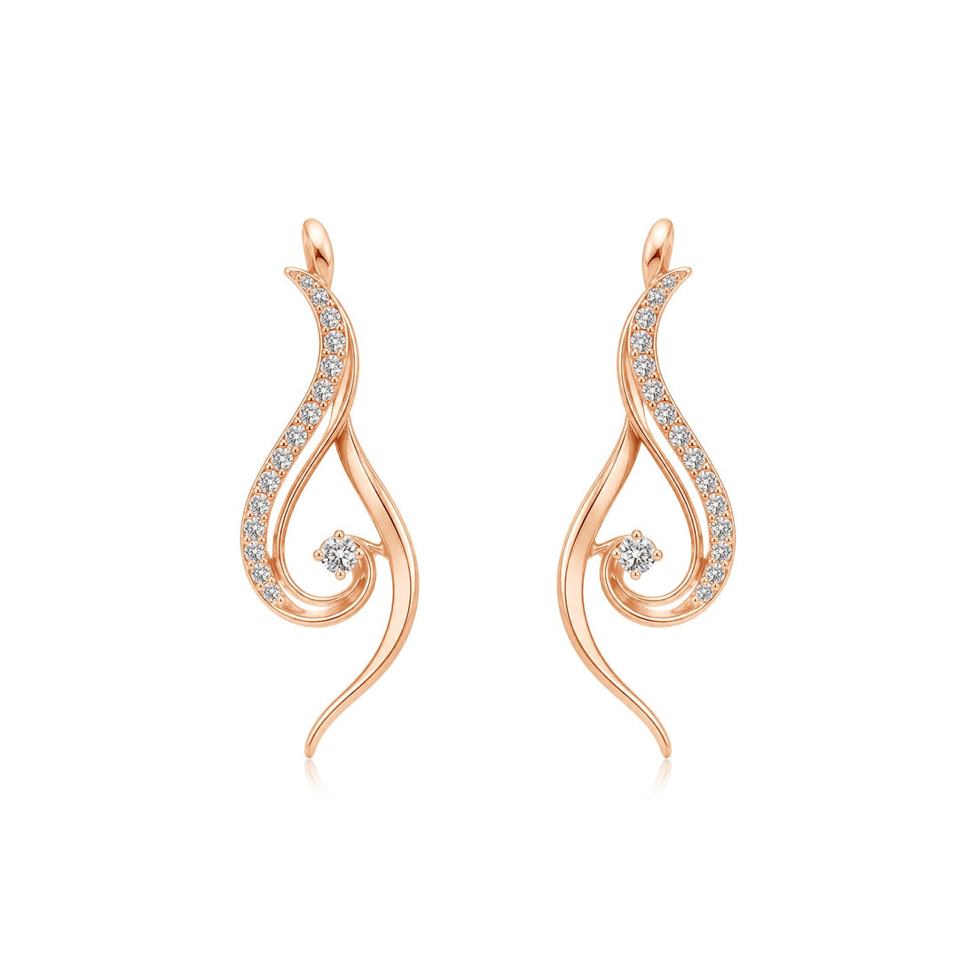 Air Flow Mohiniyattam Motif Diamond Earrings