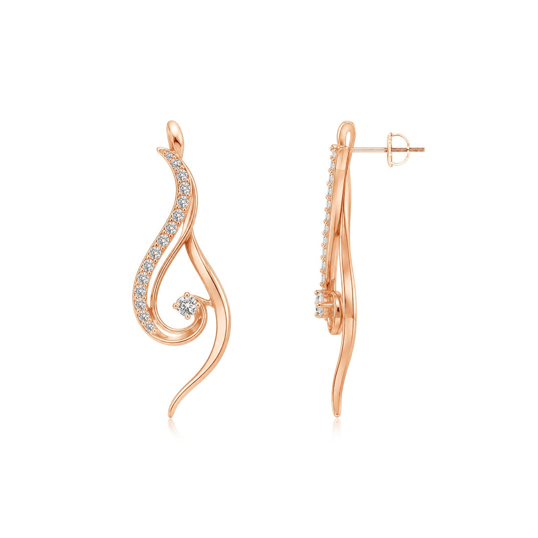 Air Flow Mohiniyattam Motif Diamond Earrings