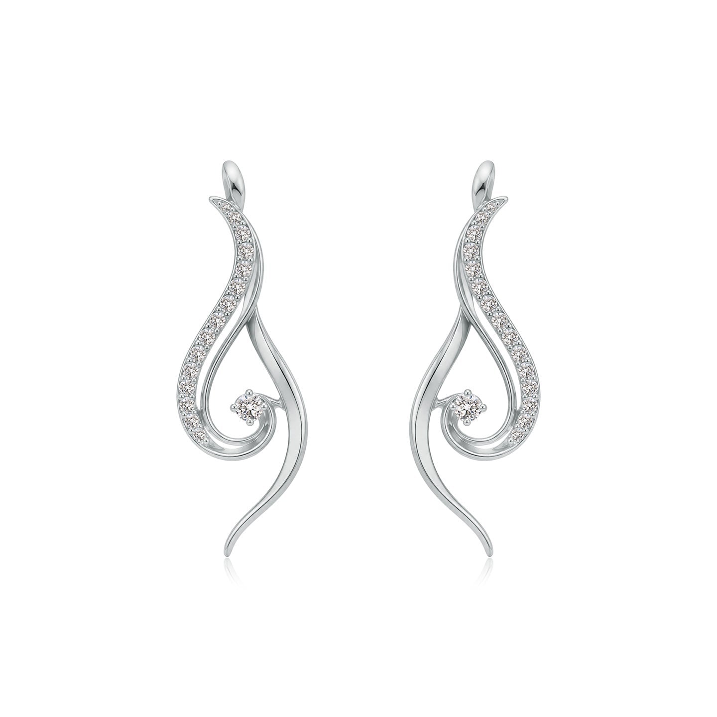 Air Flow Mohiniyattam Motif Diamond Earrings