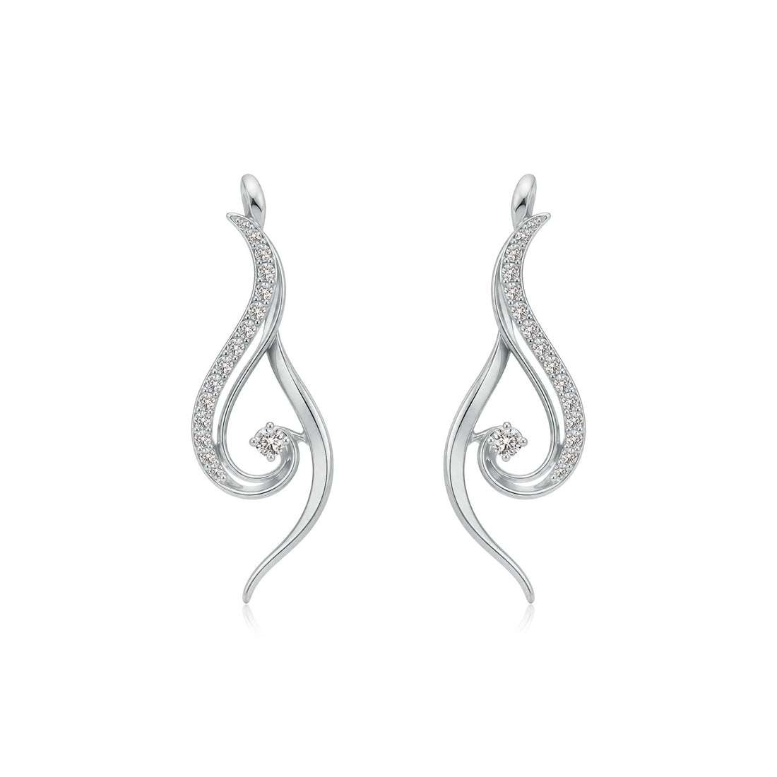 Air Flow Mohiniyattam Motif Diamond Earrings