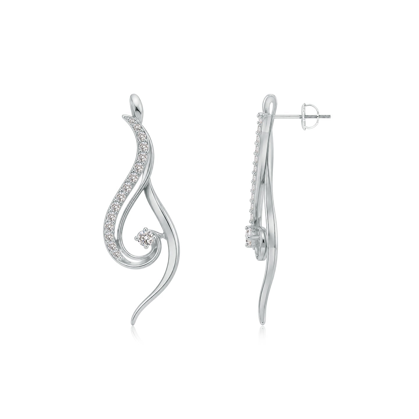 Air Flow Mohiniyattam Motif Diamond Earrings